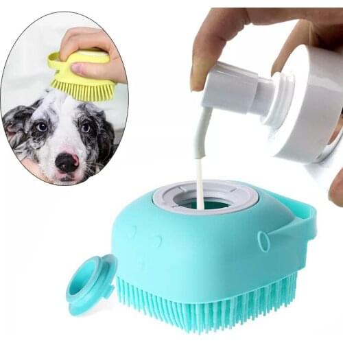 Bathroom Puppy Big Dog Cat Bath Massage Gloves Brush Soft Safety Silicone Pet Accessories for Dogs Cats Tools Mascotas Products