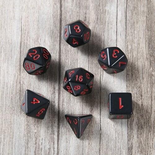 Mayitr 7pcs Black Digital Dice Set Multisides Mixed Dice Board Game Accessories Entertainment Dice Hot Sale