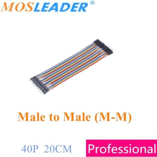 Mosleader 50PCS Dupont line 40P 20CM 2.54MM Row Male to Male(M-M) Dupont Cable Breadboard Jumper Wire for Arduino