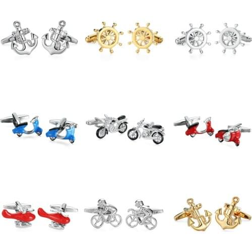 DY A variety of high-end brand design style of transport aircraft racing motorcycle Cufflinks fashion men French shirt Cufflinks