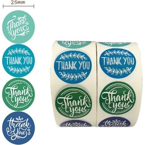 Thank You Sticker Paper Labels Round Reward Scrapbooking Stickers Wedding Party Baking Decor Envelope Seals Stickers Stationery