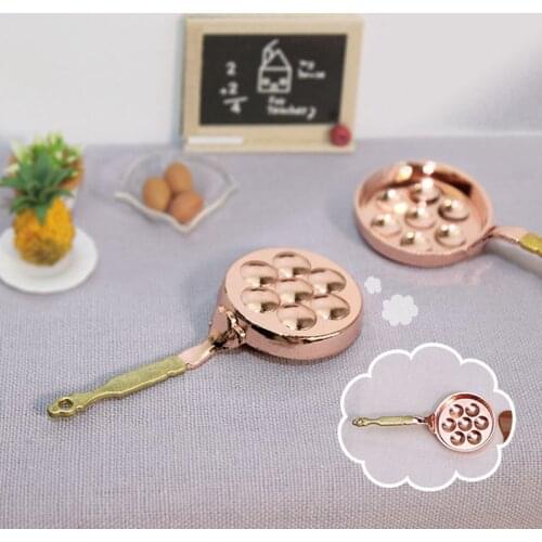 NEW 1PCS 1/12 1/6 Scale Miniature Dollhouse Mini Egg Frying Pan for Blyth Barbies OB11 BJD Doll House Kitchen Toys