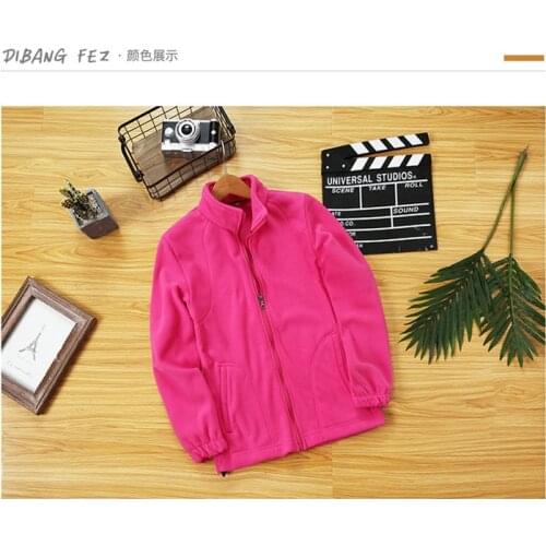 Autumn and winter women fashion loose stand collar soft fleece fabric casual outerwear female trendy color thermal jacket