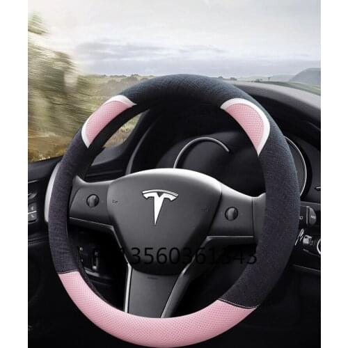 Suitable for Tesla Model 3 Model Y ModelX ModelS leather steering wheel cover