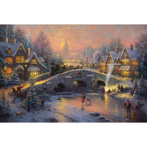 Spirit of Christmas Thomas Kinkade HD Canvas Print Home Decoration Living Room Bedroom Wall Pictures Art Painting