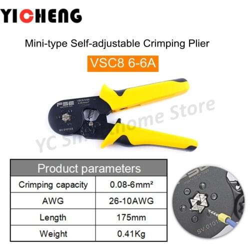 Manual multifunctional ratchet crimping pliers terminal pliers, used for 0.08-6mm2 tubular terminals, crimping becomes simple