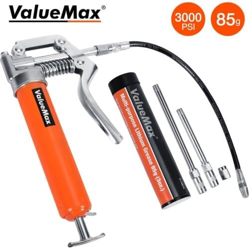 ValueMax 3000PSI Grease Gun Mini Pistol Grip Grease Gun Set Car Lubricating Oil Refueling Machine With Grease for SUV Truck