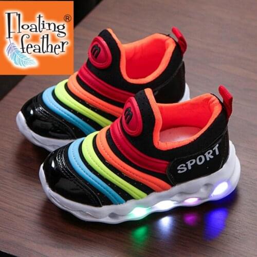 Size 21-30 Luminous Sneakers for Baby Girls Non-slip Glowing Shoes Boys Breathable Wear-resistant Sneakers Children Led Shoes