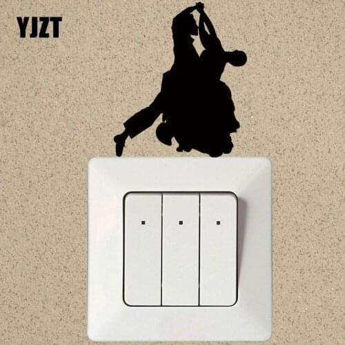 YJZT Dancing Silhouette Of Partner Bedroom Home Decor Vinyl Wall Sticker Light Switch Decals 8SS-2618