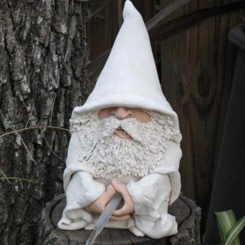 Funny Fishing Wizard Gnome Dwarf Statue Garden Sculpture Resin Indoor Outdoor Art Tree Decoration