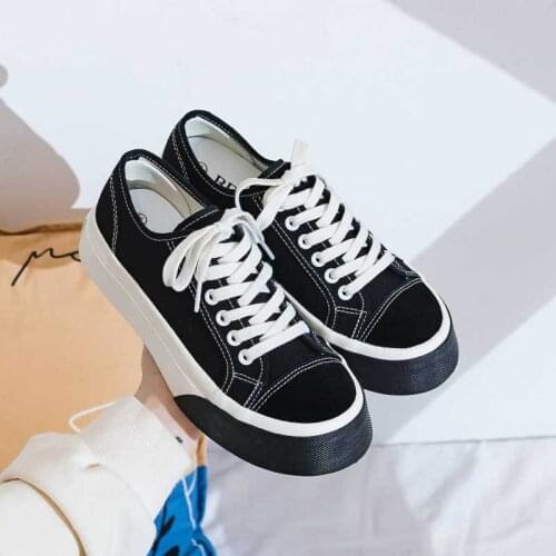 2021 New Fashion Korean Style Sneakers Big Toe Flat Low-Cut Color Matching Small Single Shoes Women