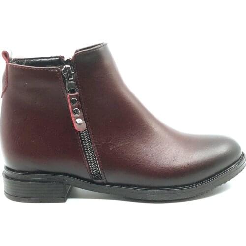Pianoluce Lady Zipper Boots Skin Maroon PLA54