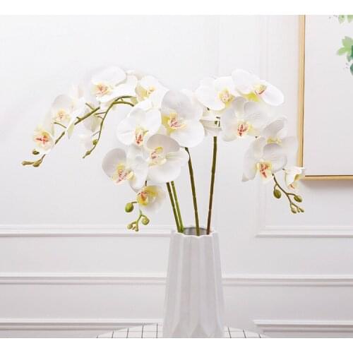 1pc 9 heads Phalaenopsis artificial flower wedding home decoration fake flower Floral Arrangement Material