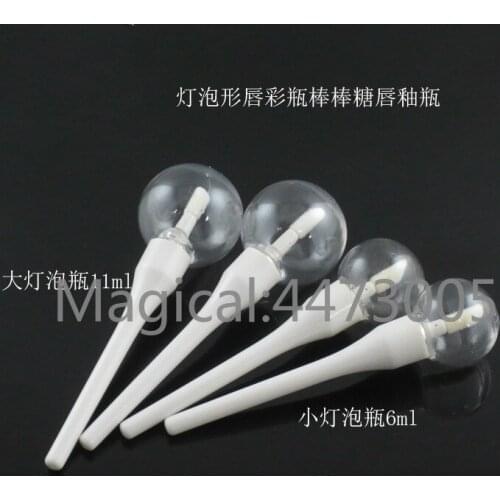 10/30/50/100pcs 6ml/11ml Empty DIY Makeup Lip Gloss Bottle Light Bulb Lip Gloss Tube Lollipop Clear Labial Glair Bottle