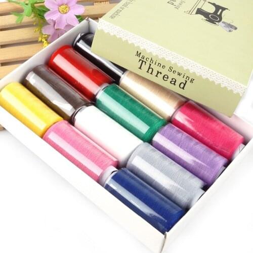 High Quality 12 Colors DIY Thread Handmade/Machine Sewing Thread 12 Rolls/set