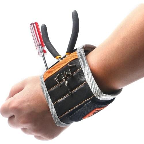 14.6" Magnetic Wrist Band Wristband Bracelet Belt Pocket Tool for Holding Screw Nail Drill Bit Repair Tools