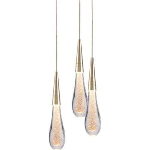 2019 Hot Designer LED Water Drop pendant light minimalist Scandinavian loft Crystal Hanging Lamp Creative Restaurant Light