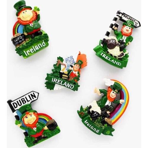 3D National Fridge Magnets Tourist Souvenirs Ireland Travel Scenery Resin Refrigerator Stickers Magnetic Gifts Home Decoration