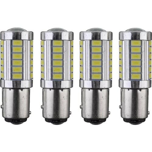 4pcs 12V 1157 BAY15D 5630 White 33SMD LED Car Auto Tail Brake Stop Light Backup Reverse Turn Signal Back Up Lamp Bulbs