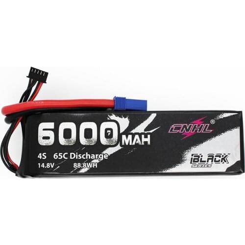 CNHL Black Series 6000mAh 14.8V 4S 65C Lipo Battery for Airplane Helicopter Jet Edf Speedrun With EC5 Plug