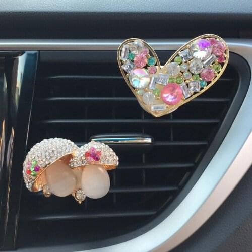 Diamond Mushroom Love Decoration Car Air Outlet Clip Air Freshener Car Interior Car Aroma Diffuser Car Accessories Car Decor