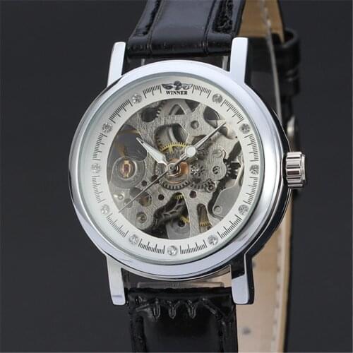 New WINNER Female Women Watch Ladies Casual Clock Automatic Mechanical Watches Classic Top Brand Luxury Skeleton Clocks 113