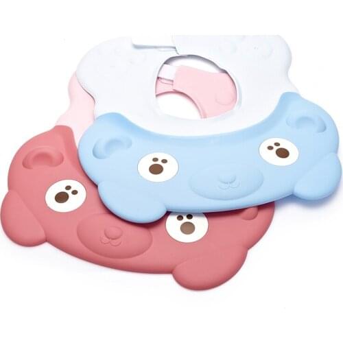 Childrens Shampoo Cap Adjustable Cotton Baby Shower Cap Protect Shampoo Baby Waterproof Earmuffs Soft Silicone Shampoo Cap