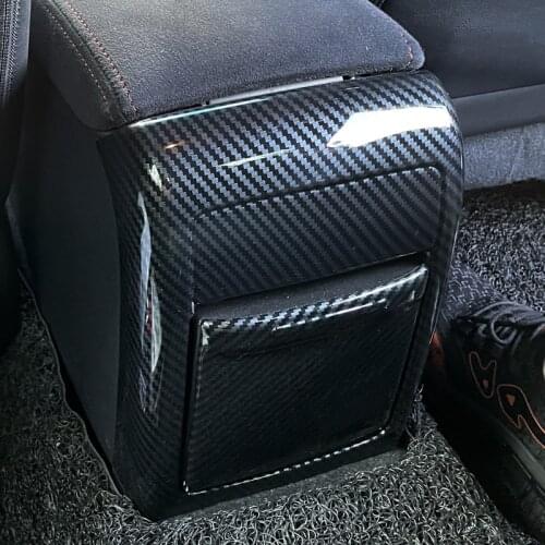 For Subaru WRX STi 2014-2019 Carbon Style Rear Armrest Box A/C Air Outlet Vent Frame Sticker Cover Trim Car Styling