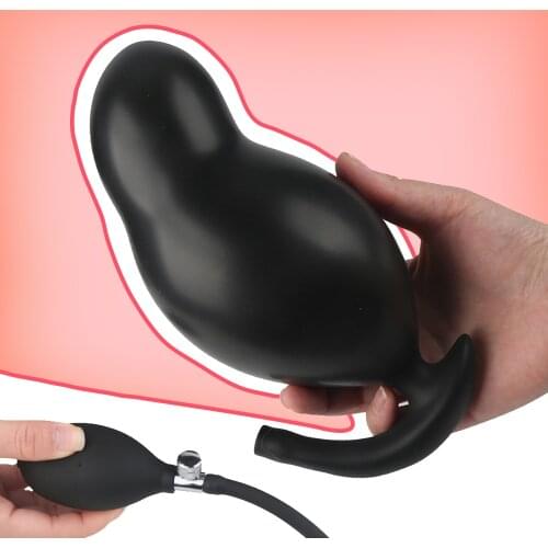 Go Out Double layer Inflated Dildo Pump Butt Plug Anal Dilator Super Big Anal Plug Prostate Massage Extender Dilatador Sex Toys