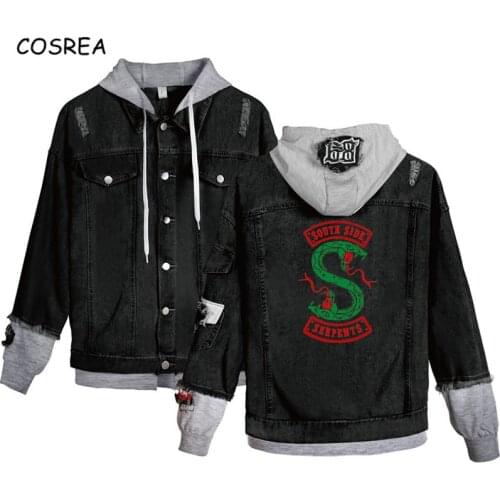 Hoody Riverdale Jeans Denim Jacket South Side Serpents Riverdale Serpents Streetwear Tops Spring Jean Jacket Harajuku Hip Hop