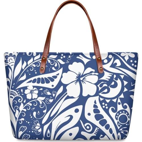 ELVISWORDS Luxury Lady Handbags Polynesian Printing Flower Party Totes Bags For Women 2020 New Shoulder Bags Girl Handbag Bolsa