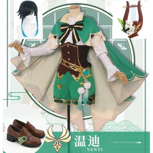 Game Genshin Impact Venti Cosplay Costume Halloween