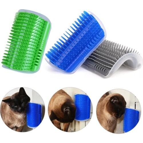 Pet Cat Self Groomer Grooming Tool Hair Removal Comb Dogs Cat Brush Hair Shedding Trimming Massage Device with Catnip Cat Toys