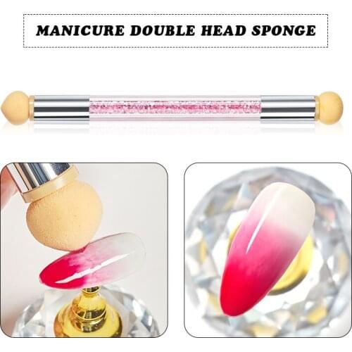 Double Head Gradient Nail Brushes Sponge Dotting Pen for Colorful UV Gel Painting Brush Manicure Tool