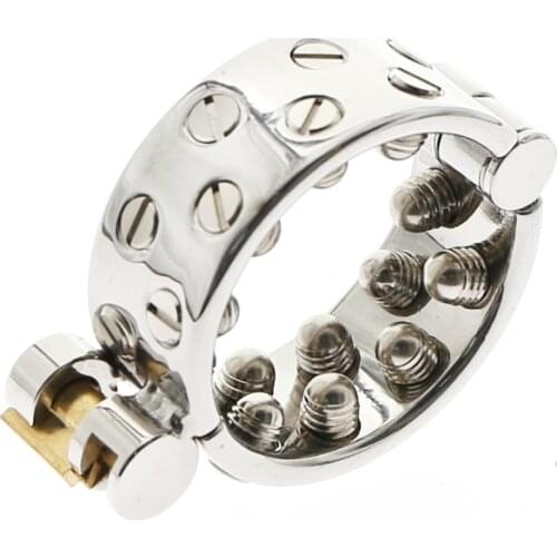 KALIS TEETH Cock Ring with 2 Rows Spikes Tail Scrotum Pendant Male Chastity Device Kalis teeth For Men Torture devices C050AIN