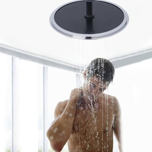 Round Shape Bathroom Top Shower Head Straight Screw Rainfall Showering Sprayer G1/2" W315