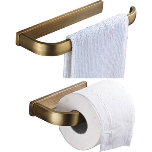 Leyden Antique Brass Towel Ring And Toilet Paper Holder Set Of 2 Packs,Bathroom Accessory Set Towel Holder And Tissue Hanger