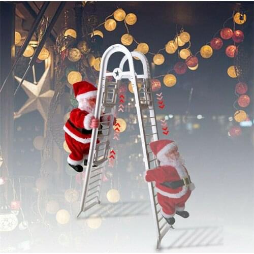24pcs Music Santa Claus Electric Climb Ladder Hanging Decoration Christmas Tree Ornaments New Year Kids Gifts Christmas Figurine
