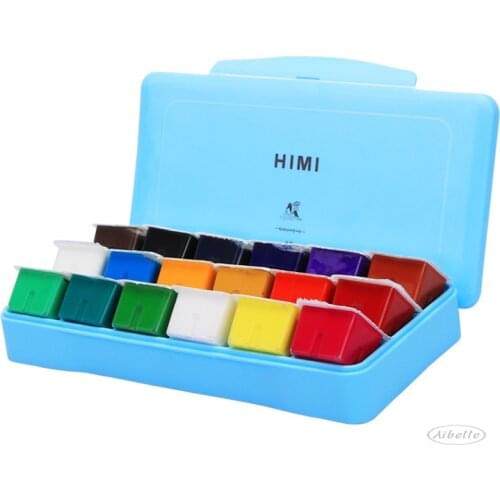 Aibelle Gouache Paint Set 18/24 colors 30ml Jelly Cup Non-Toxic Gouache Artist Watercolor Paint with Palette For Painting Art