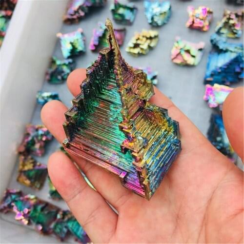 Natural crystalline mineral bismuth ore crystal bismuth metal ore