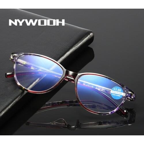 NYWOOH Anti Blue Light Reading Glasses Women Men Anti-fatigue Hyperopia Eyeglasses Presbyopia Eyewear Unisex Diopter +1.0 4.0