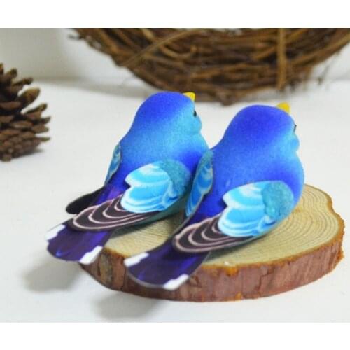 2Pcs Foam Cute Bird Handmake Craft Decoration Garden DIY Gift Fake Head Scrapbooking Decor Wedding Birds Box Wreath