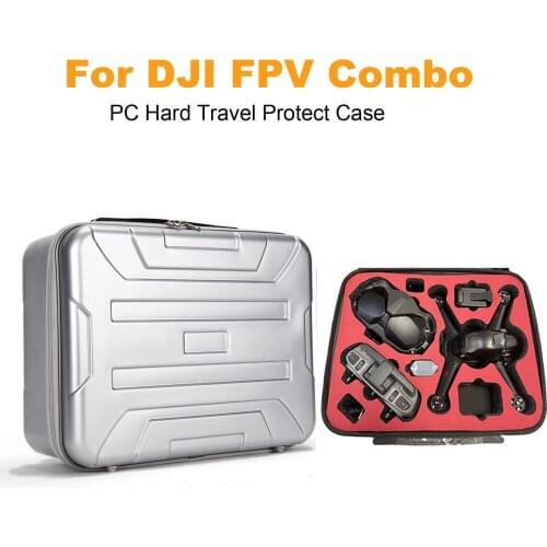 Portable Travel Carrying Case for DJI FPV System Air Unit FPV Goggles Combo PU Cover Handbag Waterproof Box Large Capacity