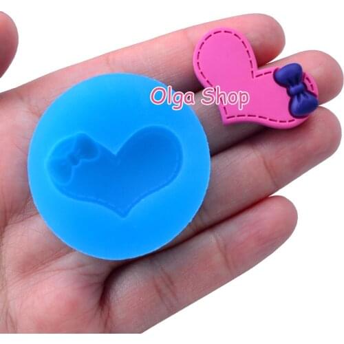PYL602 16.4mm x 33.3mm Heart Silicone Mold Fondant Cake Decoration Candy Resin Clay Earrings Necklace Craft Soap Candle