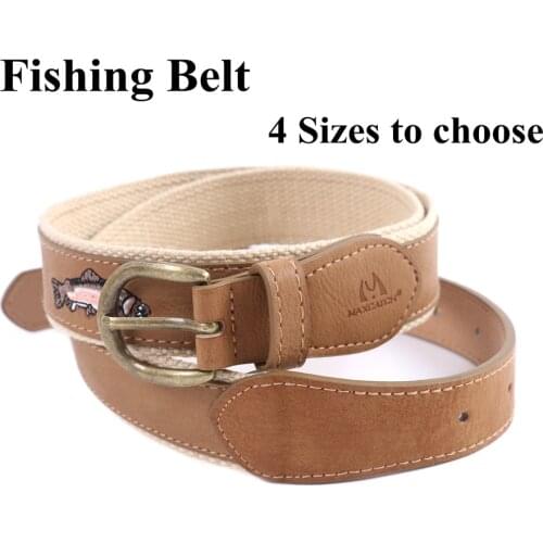 Maximumcatch Leather&Nylon Trout Fish Belt 4 Sizes Fisherman Angler Fishing Belt
