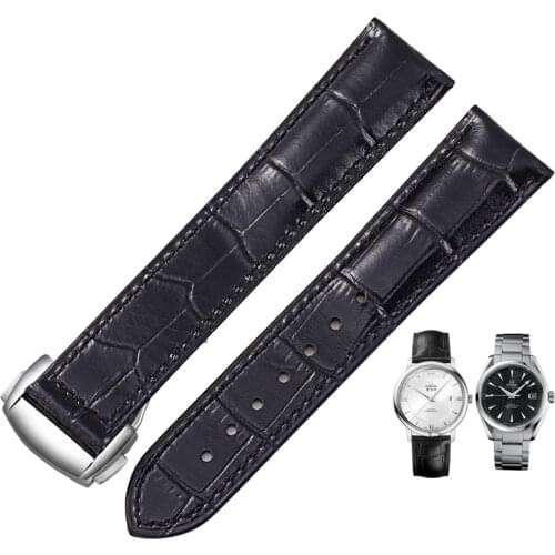 Professional Genuine Leather Watchband Only Substitute For Omega De Ville/Aqua Terra/Speedmaster Men Business 18mm 19mm 20mm