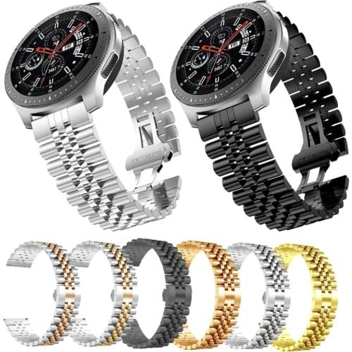 22mm 20mm Band for Samsung Galaxy Watch 3 41 45mm Gear s3 Stainless Steel Strap 46mm 42mm for Amazift GTS Metal Wrist Bracelet