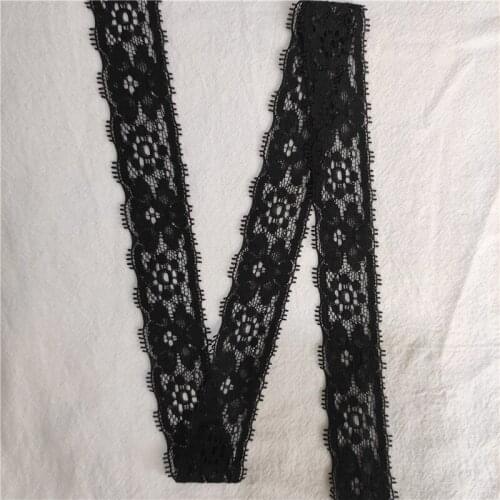 Width 3 cm black elastic flower edging embroidery sewing garment underwear accessories
