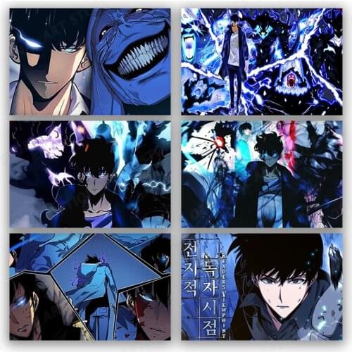 Solo Leveling Cartoon Painting No Frame Anime Poster Wall Art Picture for Living Room Decor Wall Hanging Painting Birthday Gift