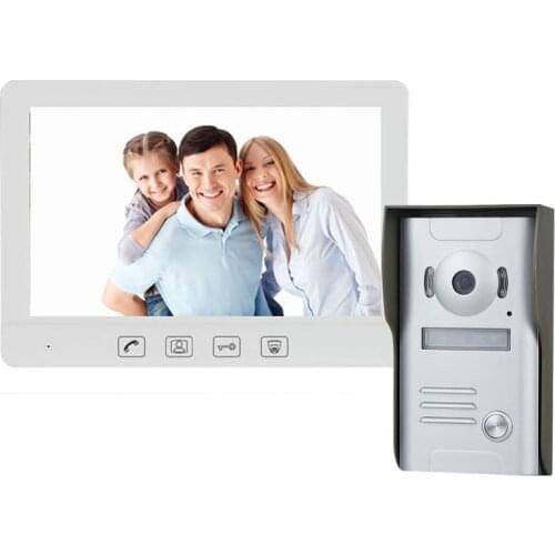 ZHUDELE Video Door Phone Doorbell Wired Video Intercom System 10.1"Color Monitor and HD Camera w/t Door ReleaseTouch Key Monitor